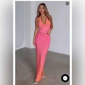 White fox set top and skirt